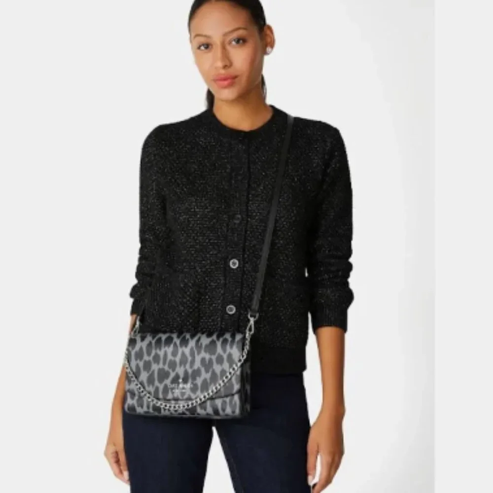 Kate Spade Carson Crossbody Bag NWT (Grey Black Leopard) - Picture 5 of 5